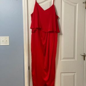 Red flowy dress